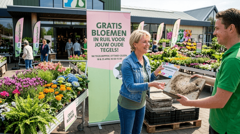Free flowers and plants in exchange for your old tiles!