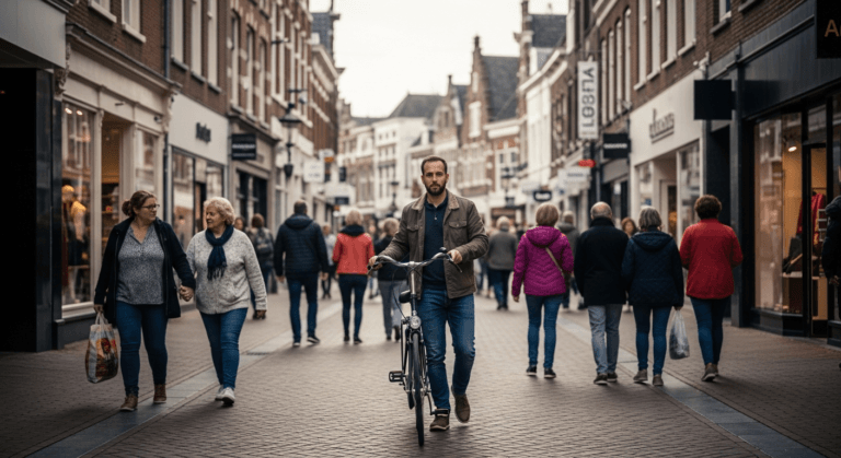 Fiets aan de hand in het centrum van Heerlen: zo houden we het gezellig voor iedereen