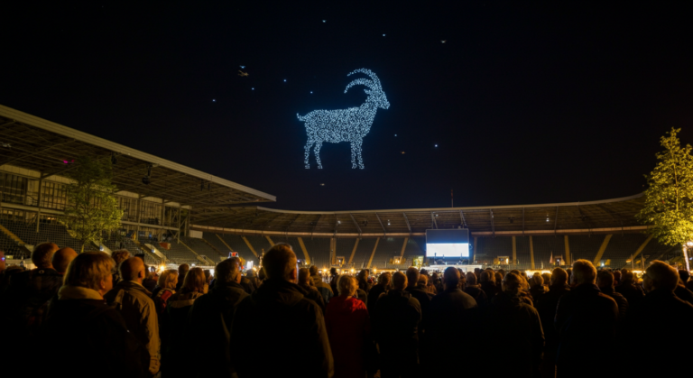 600 drones boven het Geusseltstadion: dit moet je echt even aan je buren laten zien
